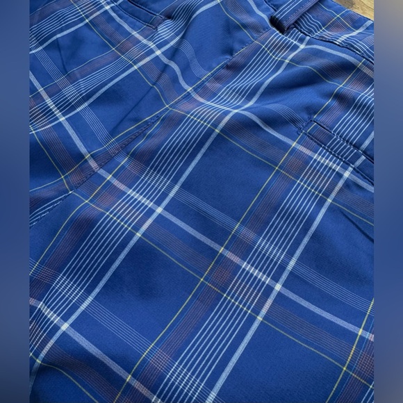 Puma plaid golf shorts royal blue size 38 - Picture 7 of 9